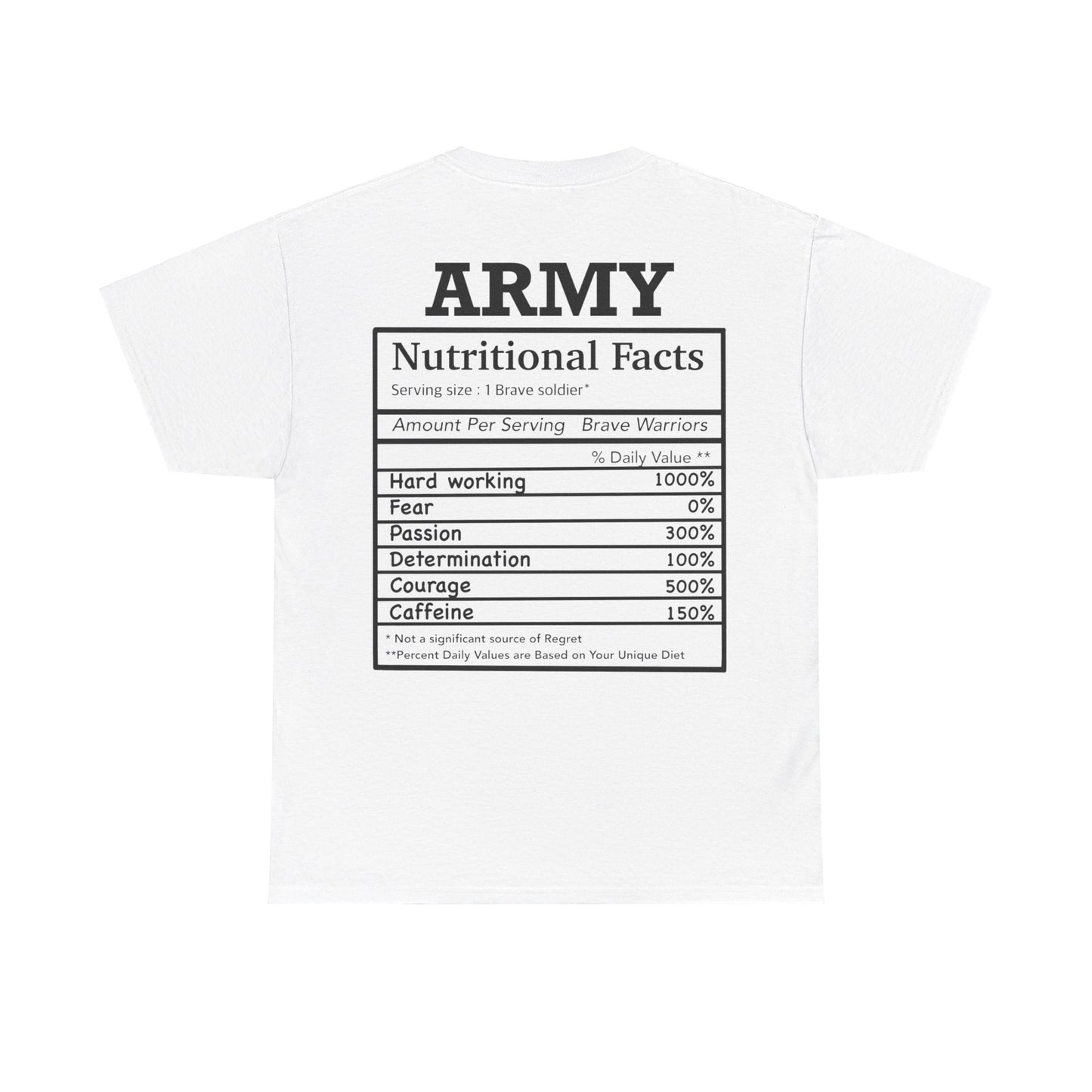 Army nutritional fact Tshirt