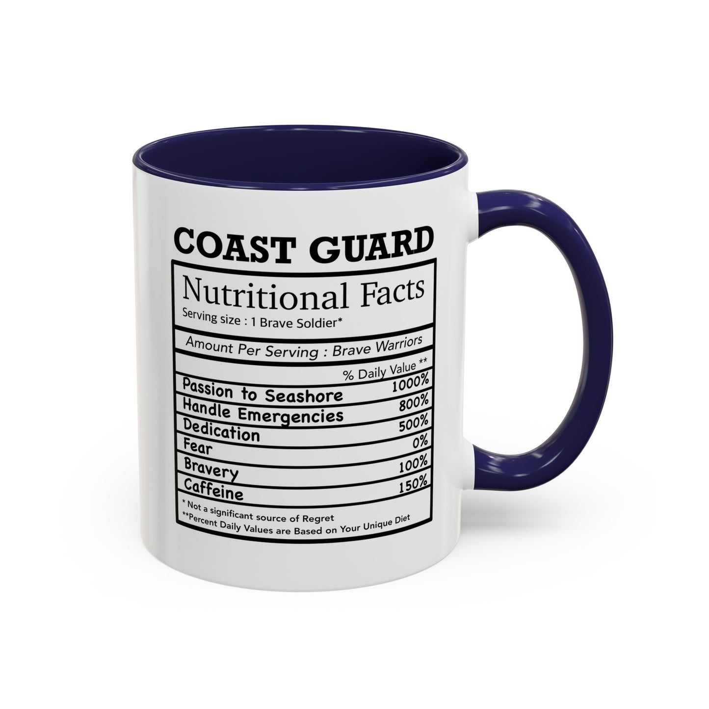 Coast Guard Nutritional Facts Mug