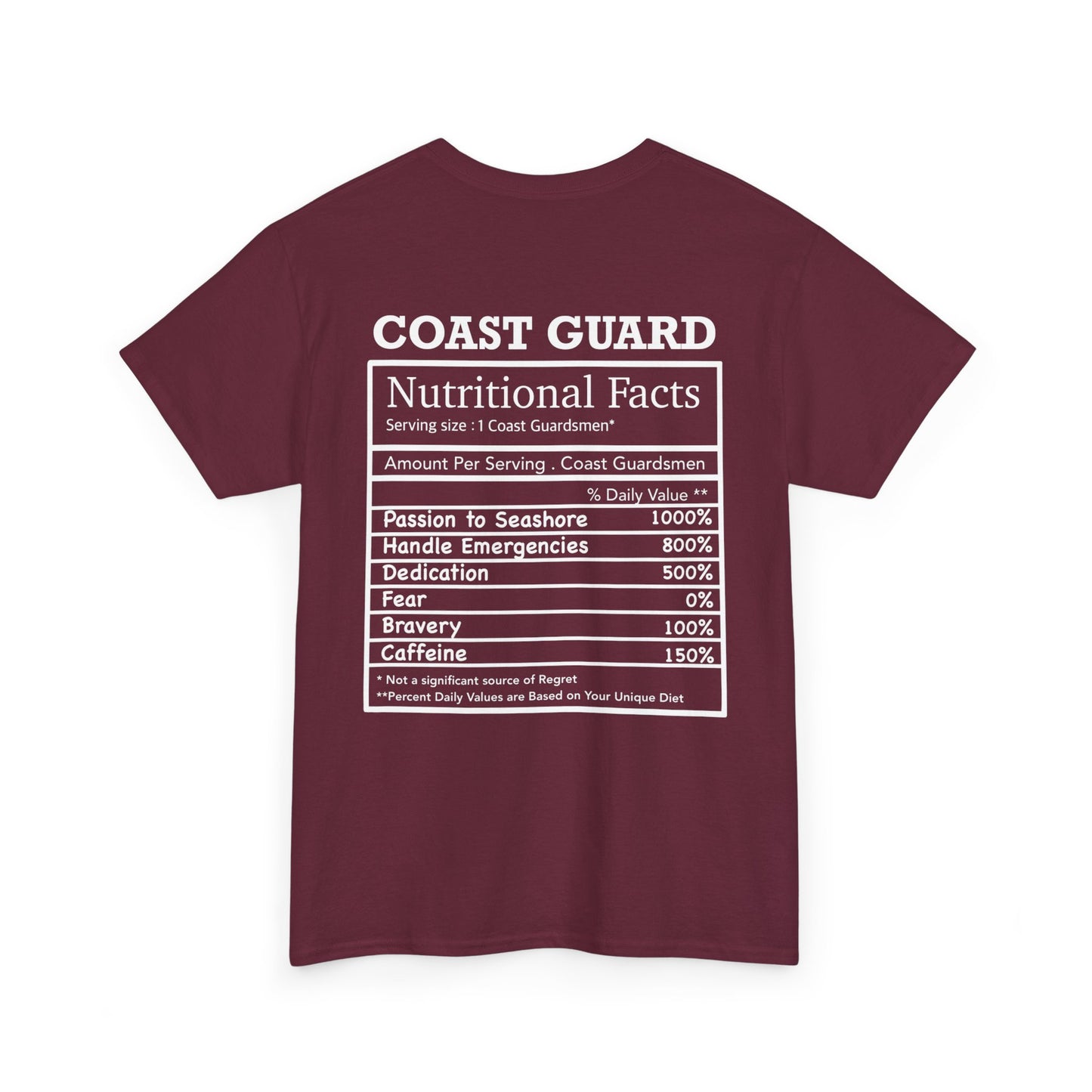 Coast Guard Nutritional Fact T-shirt