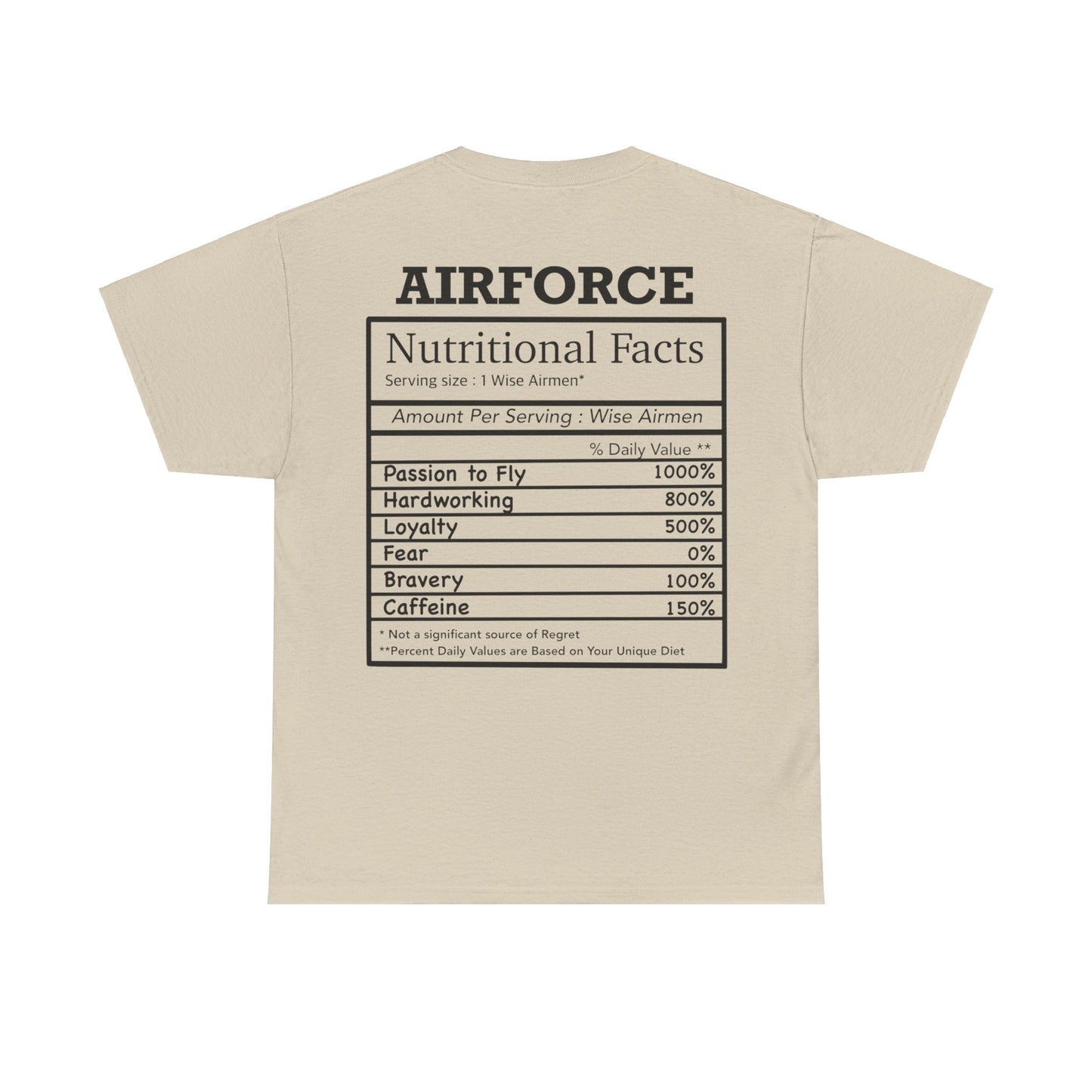 Air Force Nutritional Facts Tshirt
