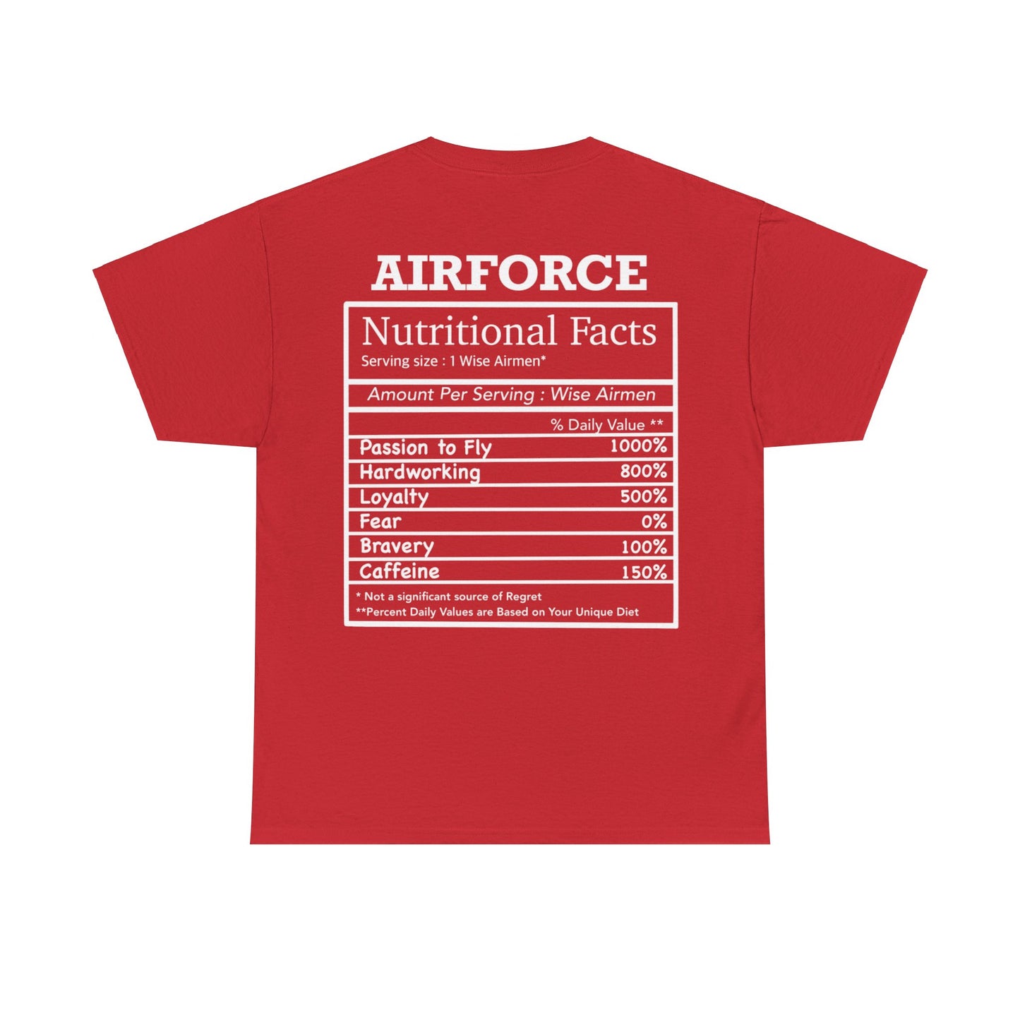 Air Force Nutritional Facts Tshirt