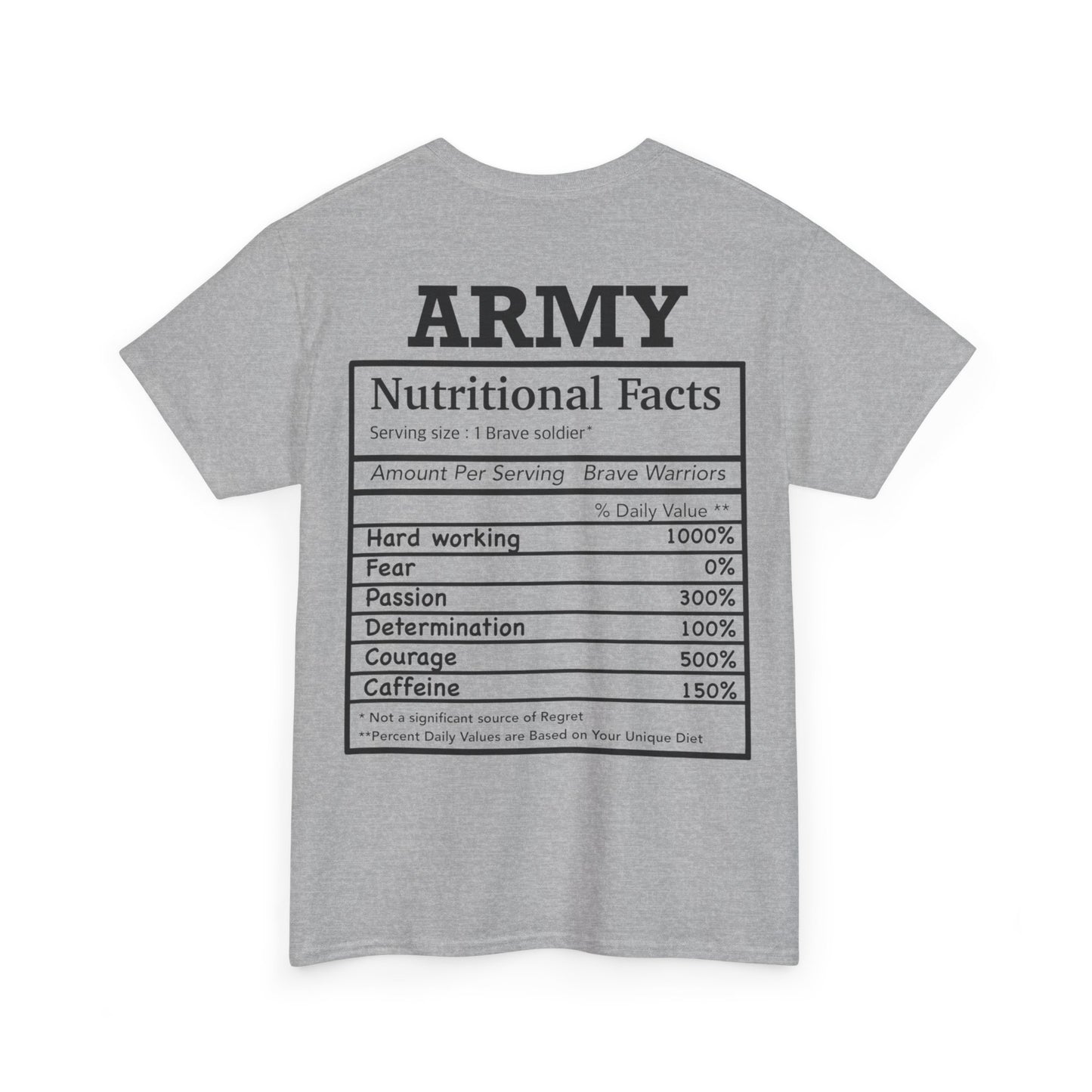 Army nutritional fact Tshirt
