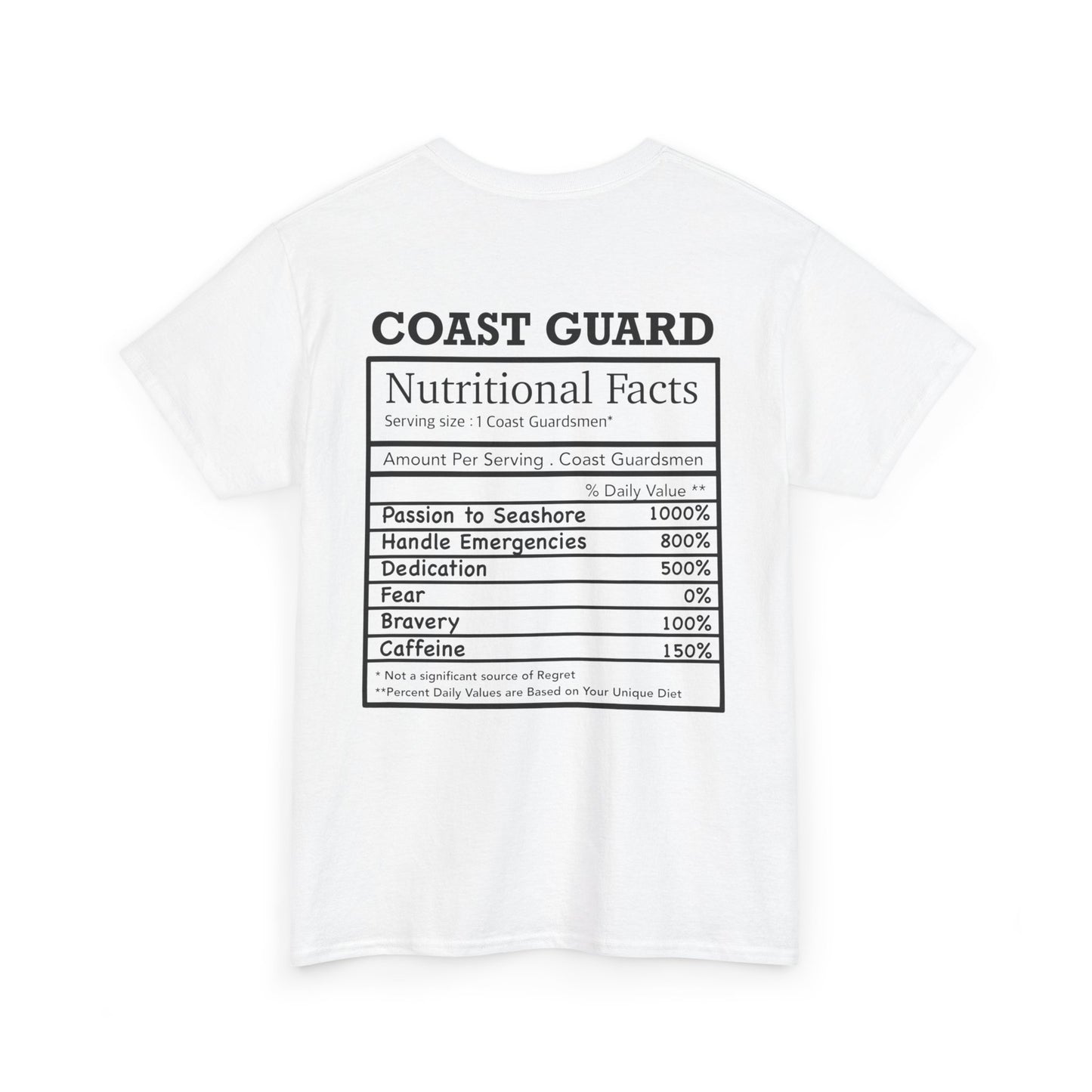 Coast Guard Nutritional Fact T-shirt