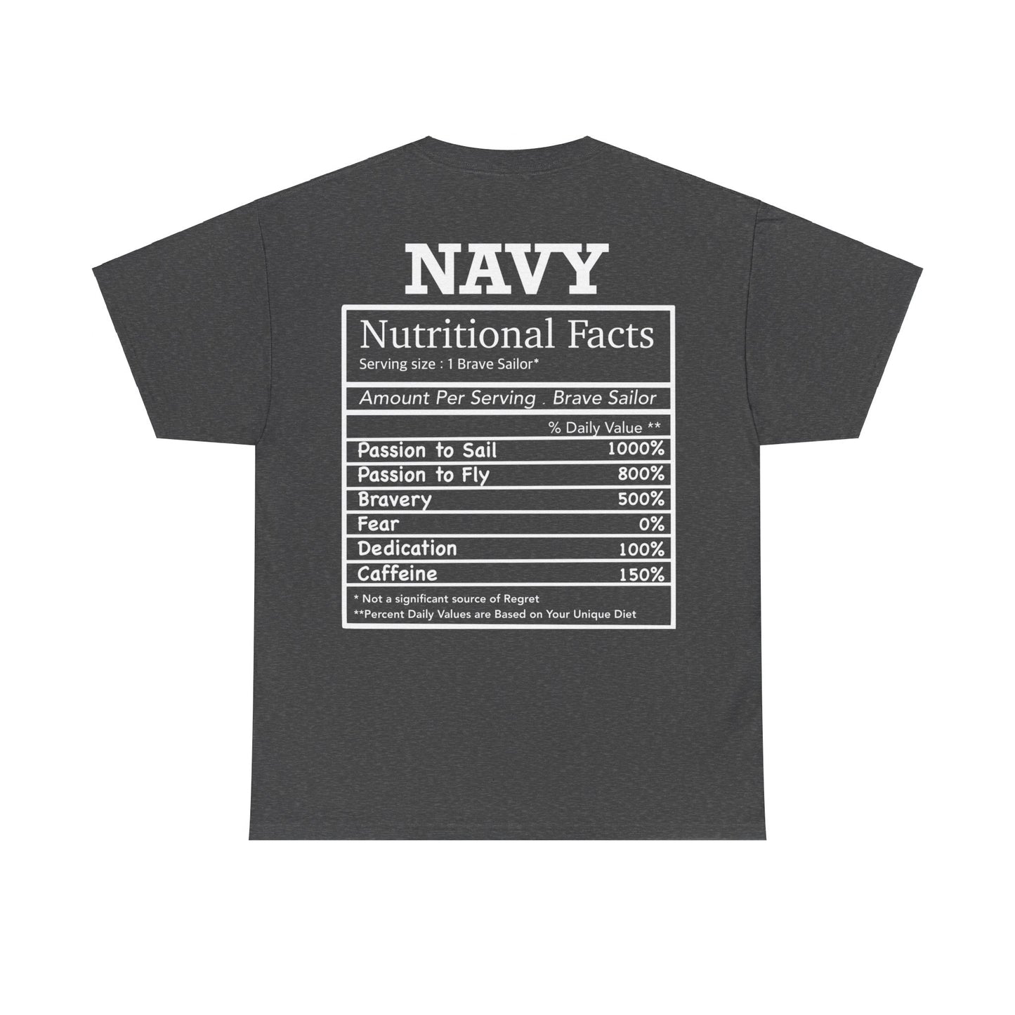 Navy Nutritional Facts T-shirt