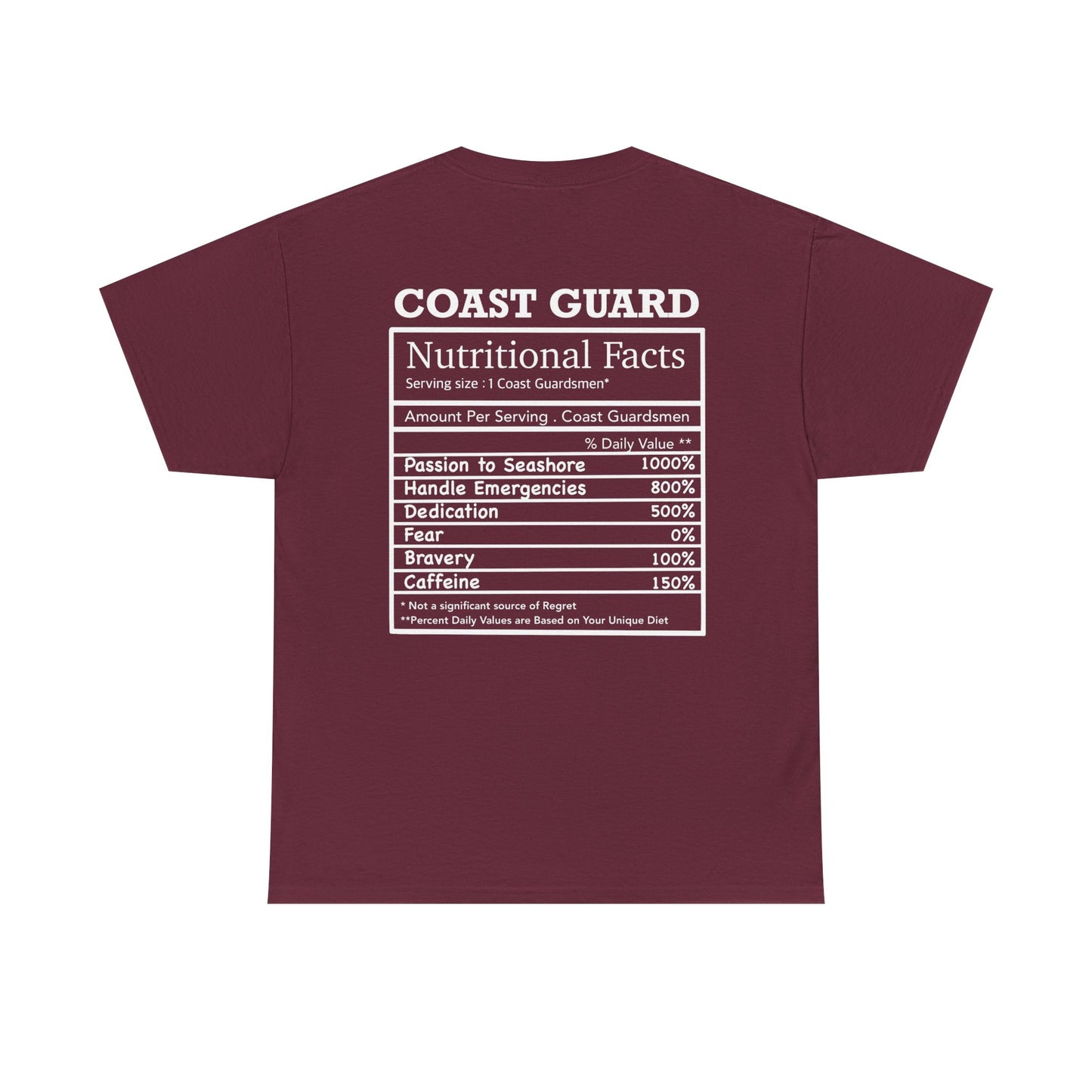 Coast Guard Nutritional Fact T-shirt