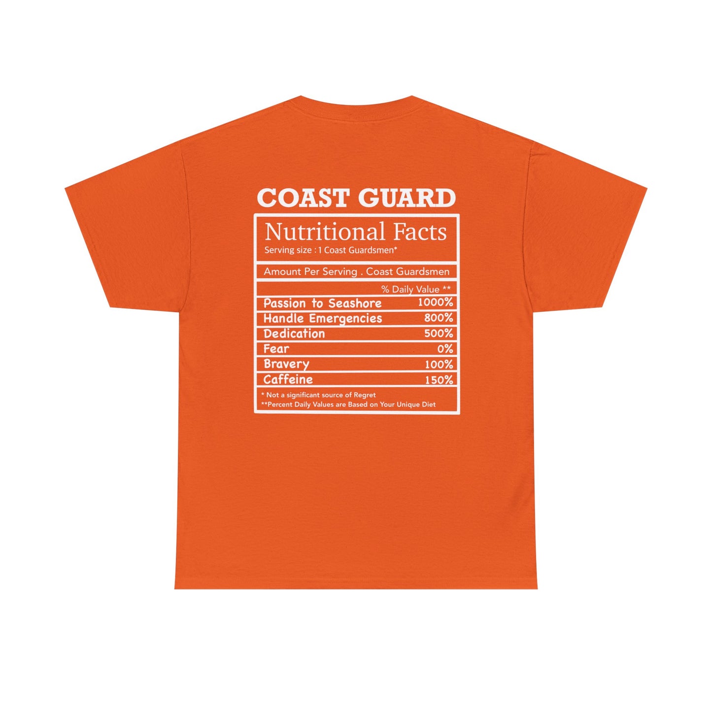 Coast Guard Nutritional Fact T-shirt