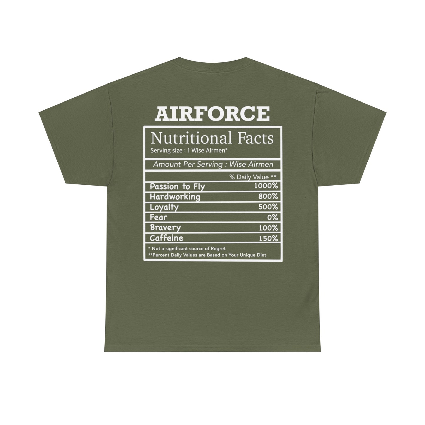 Air Force Nutritional Facts Tshirt