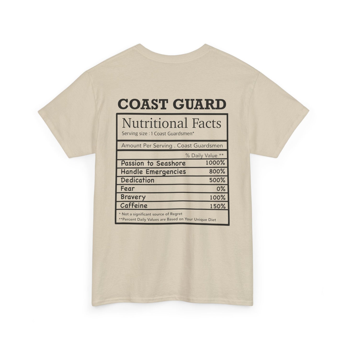 Coast Guard Nutritional Fact T-shirt