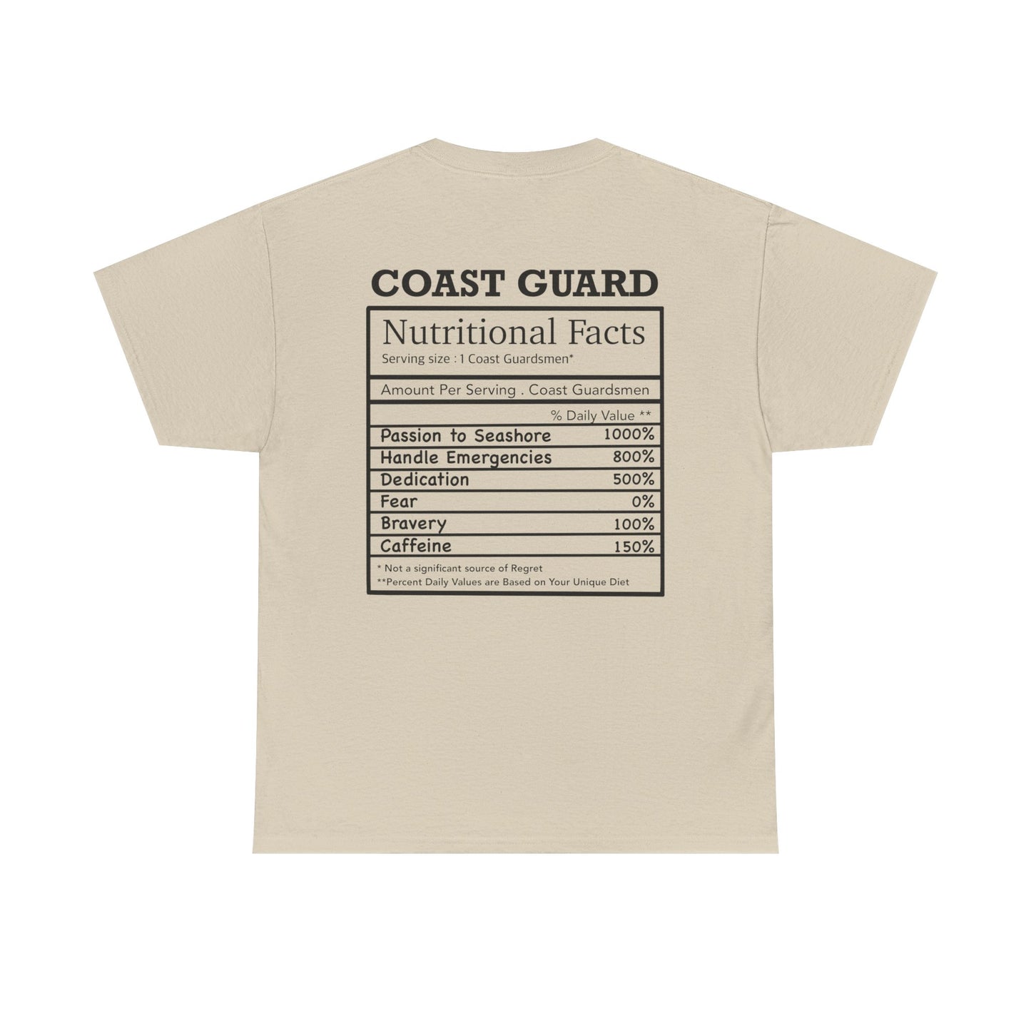 Coast Guard Nutritional Fact T-shirt