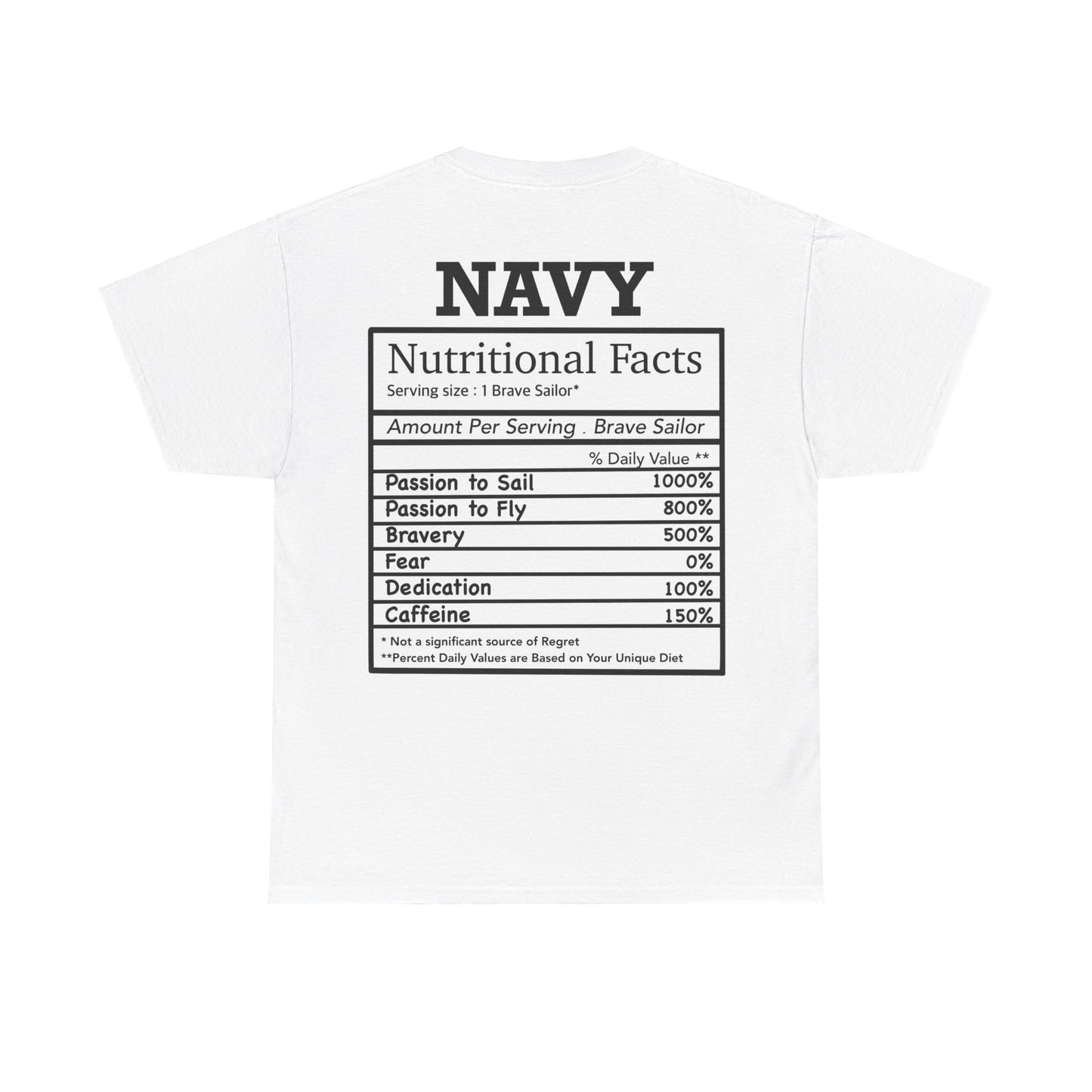 Navy Nutritional Facts T-shirt
