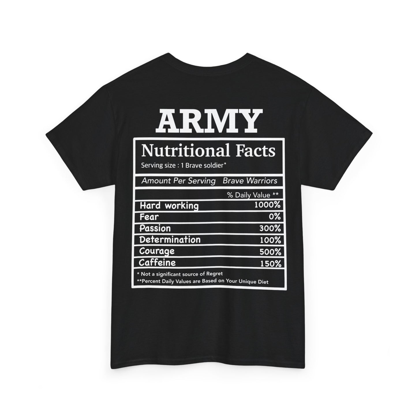 Army nutritional fact Tshirt