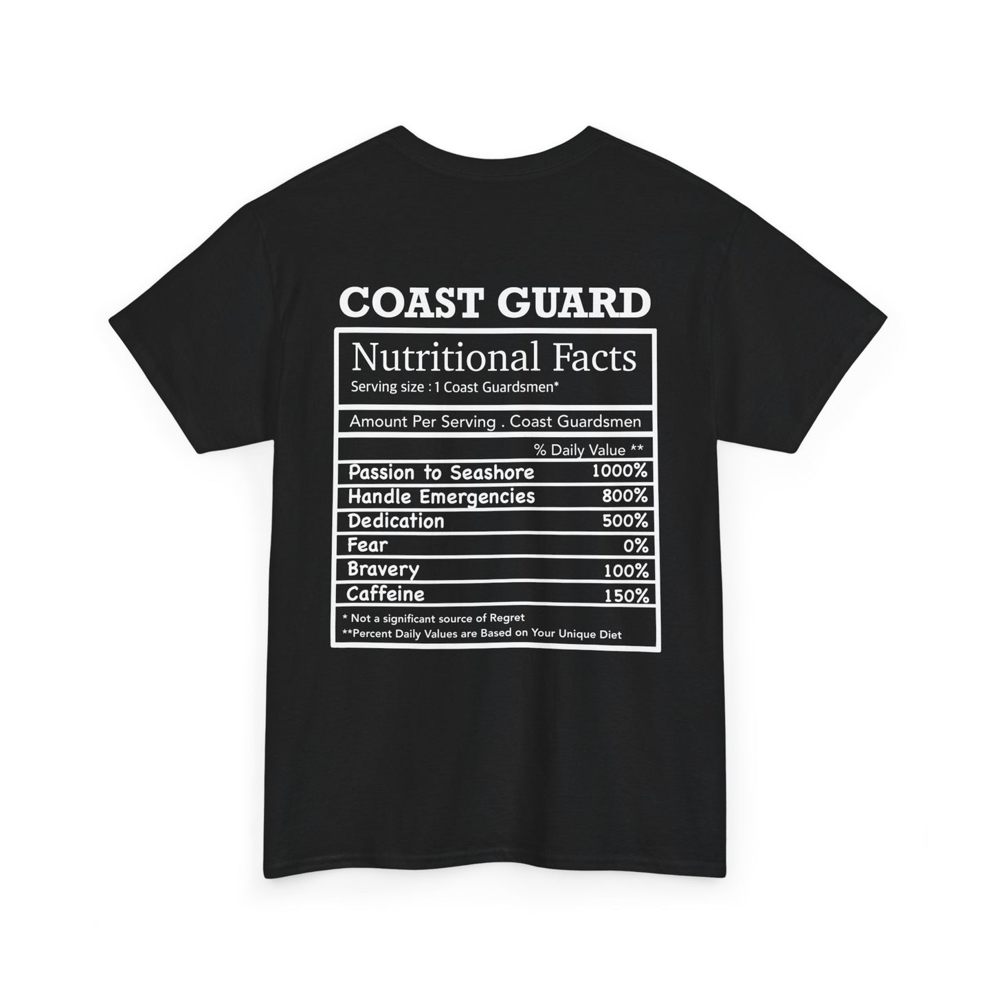 Coast Guard Nutritional Fact T-shirt
