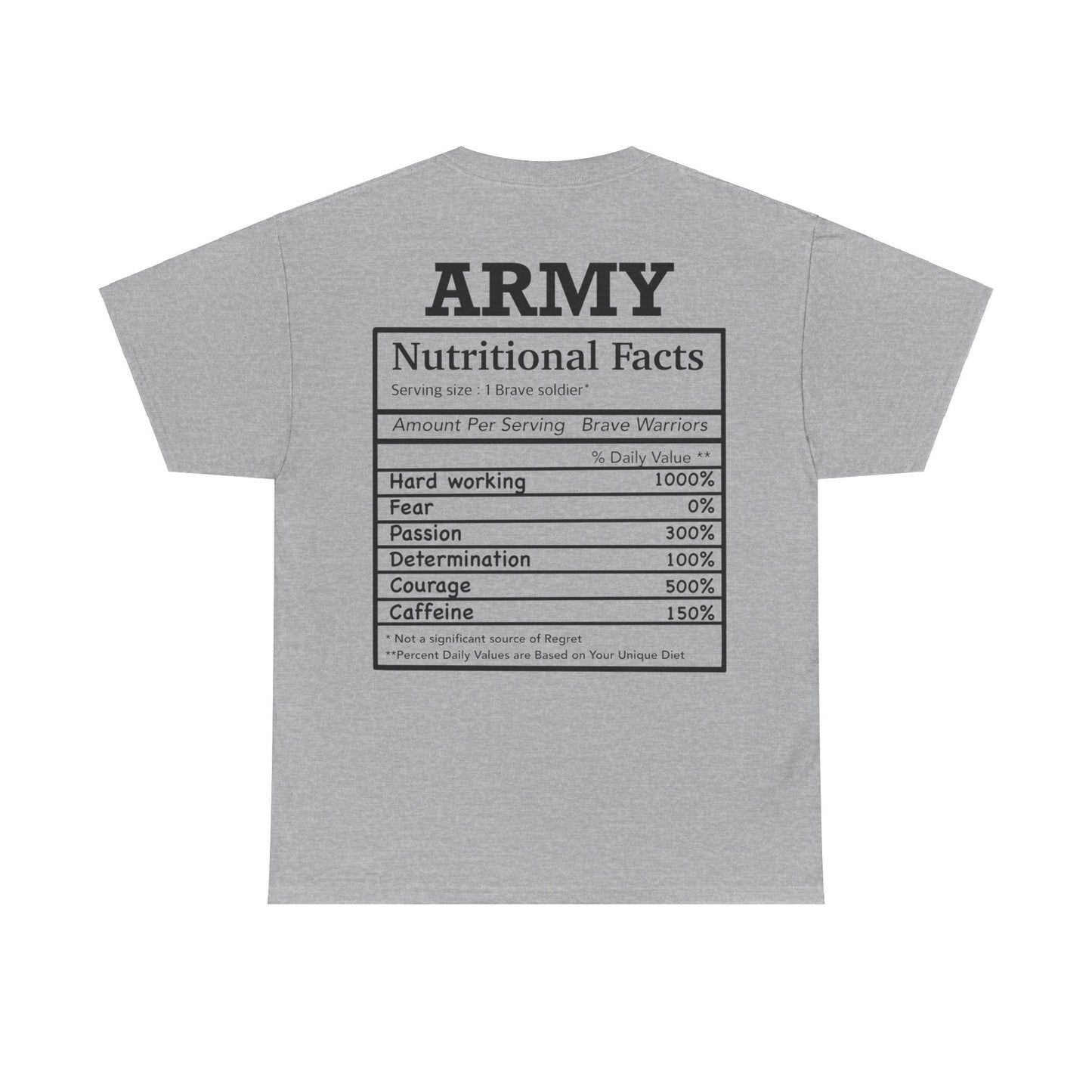 Army nutritional fact Tshirt