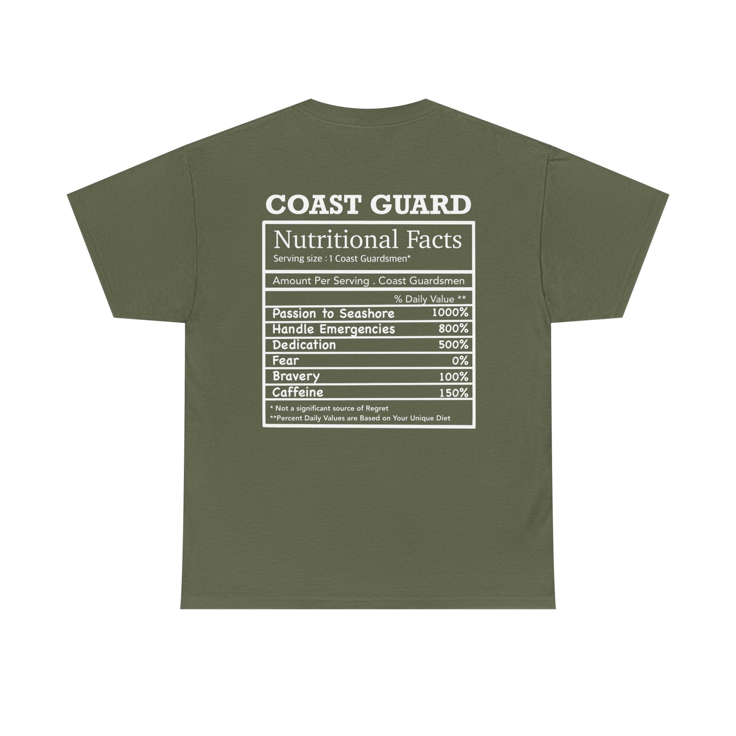 Coast Guard Nutritional Fact T-shirt