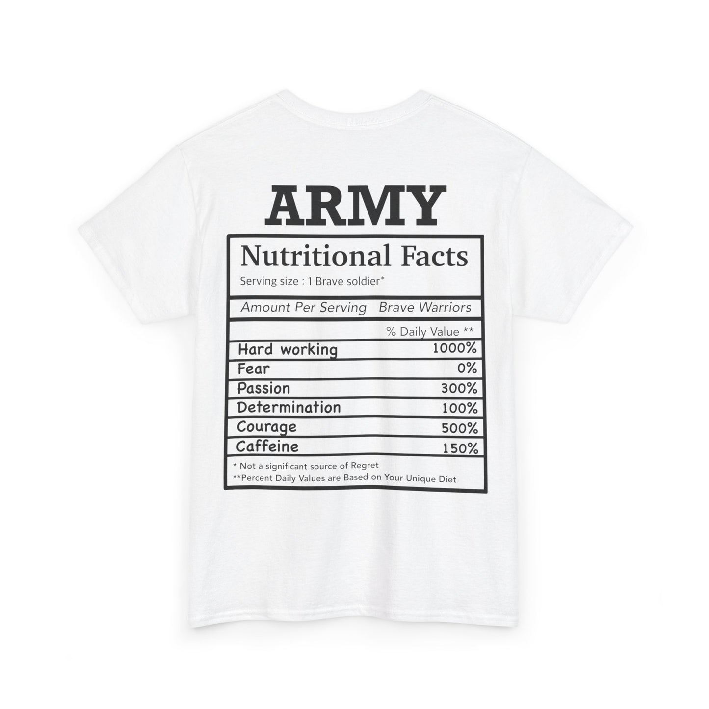 Army nutritional fact Tshirt
