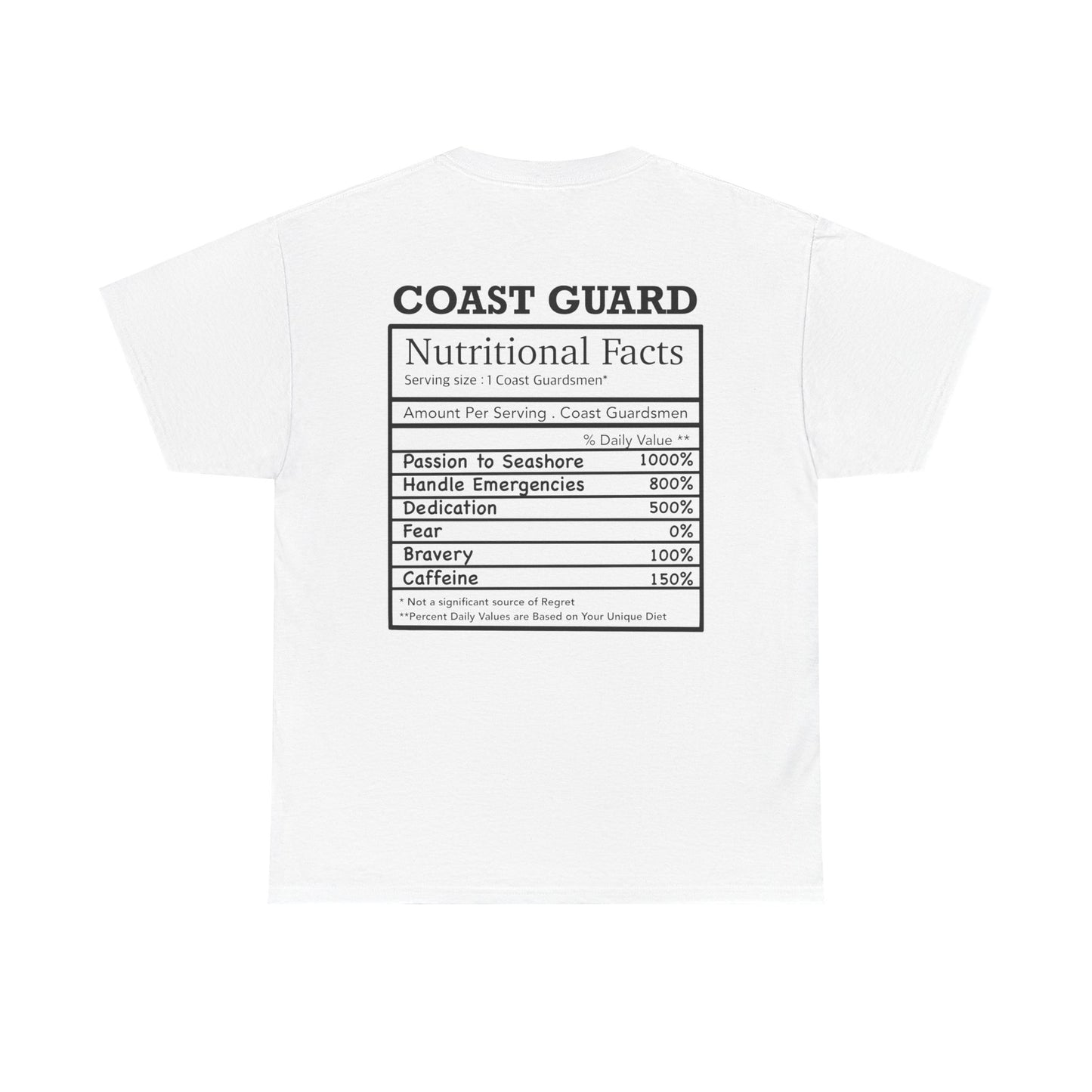 Coast Guard Nutritional Fact T-shirt