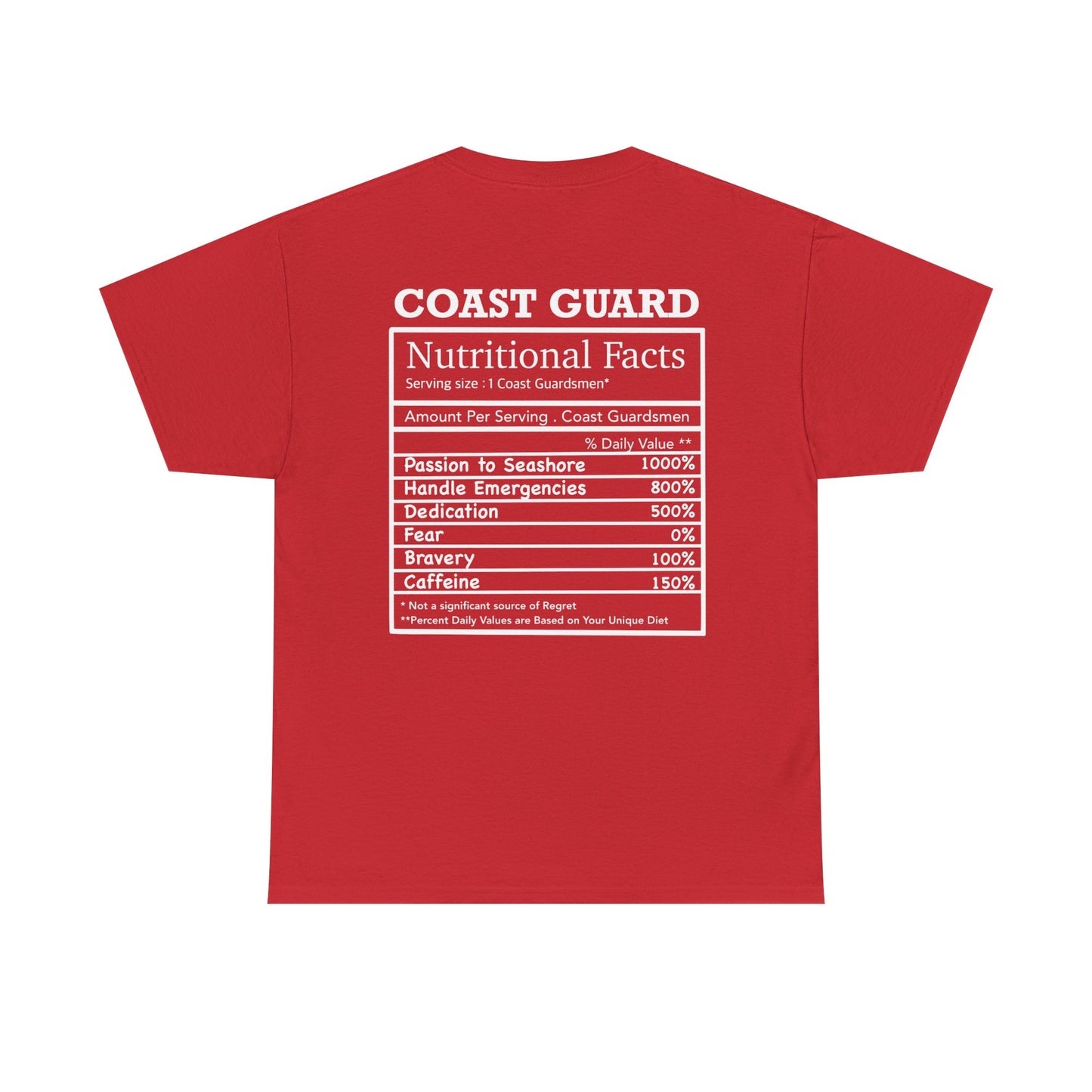Coast Guard Nutritional Fact T-shirt