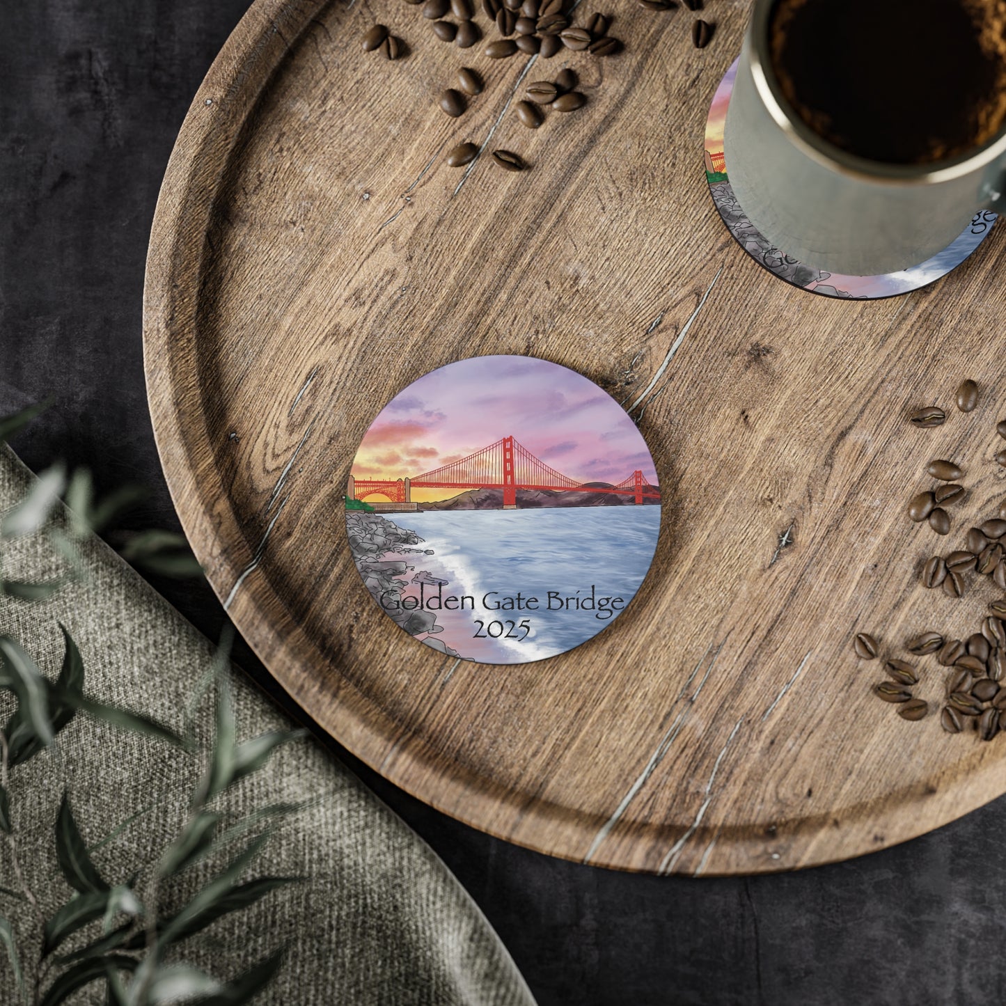 San Francisco Watercolor Souvenir Ceramic Coasters