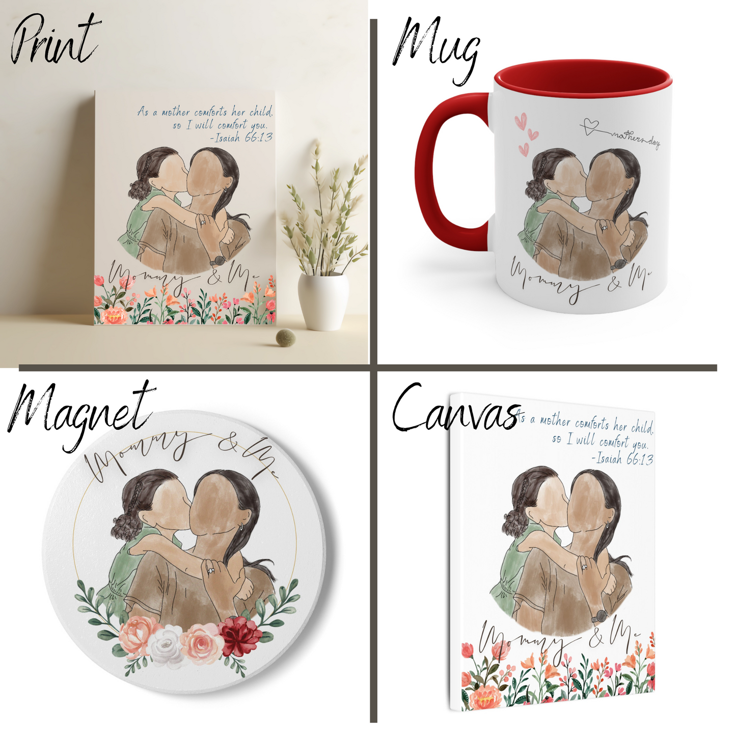 Custom Mother's Day Portrait | Personalized Magnet| Unique Gift for Mom