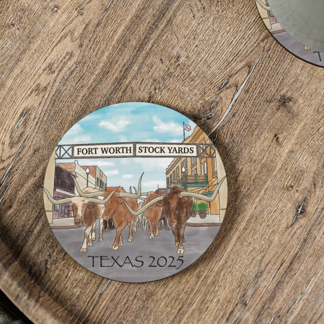 Texas Watercolor Souvenir Ceramic Magnets