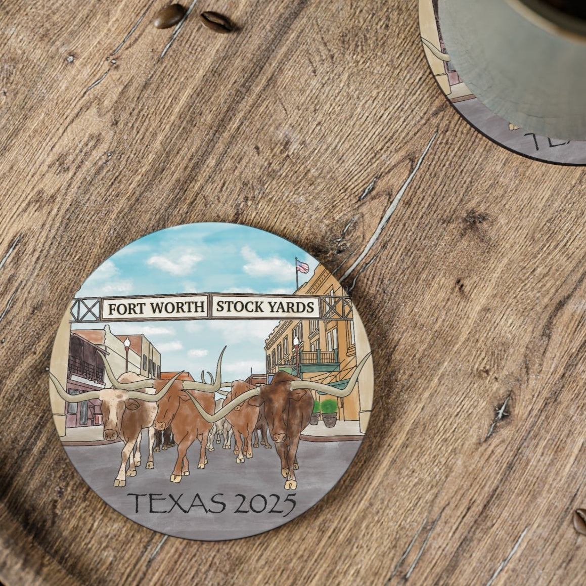 Texas Watercolor Souvenir Ceramic Coasters