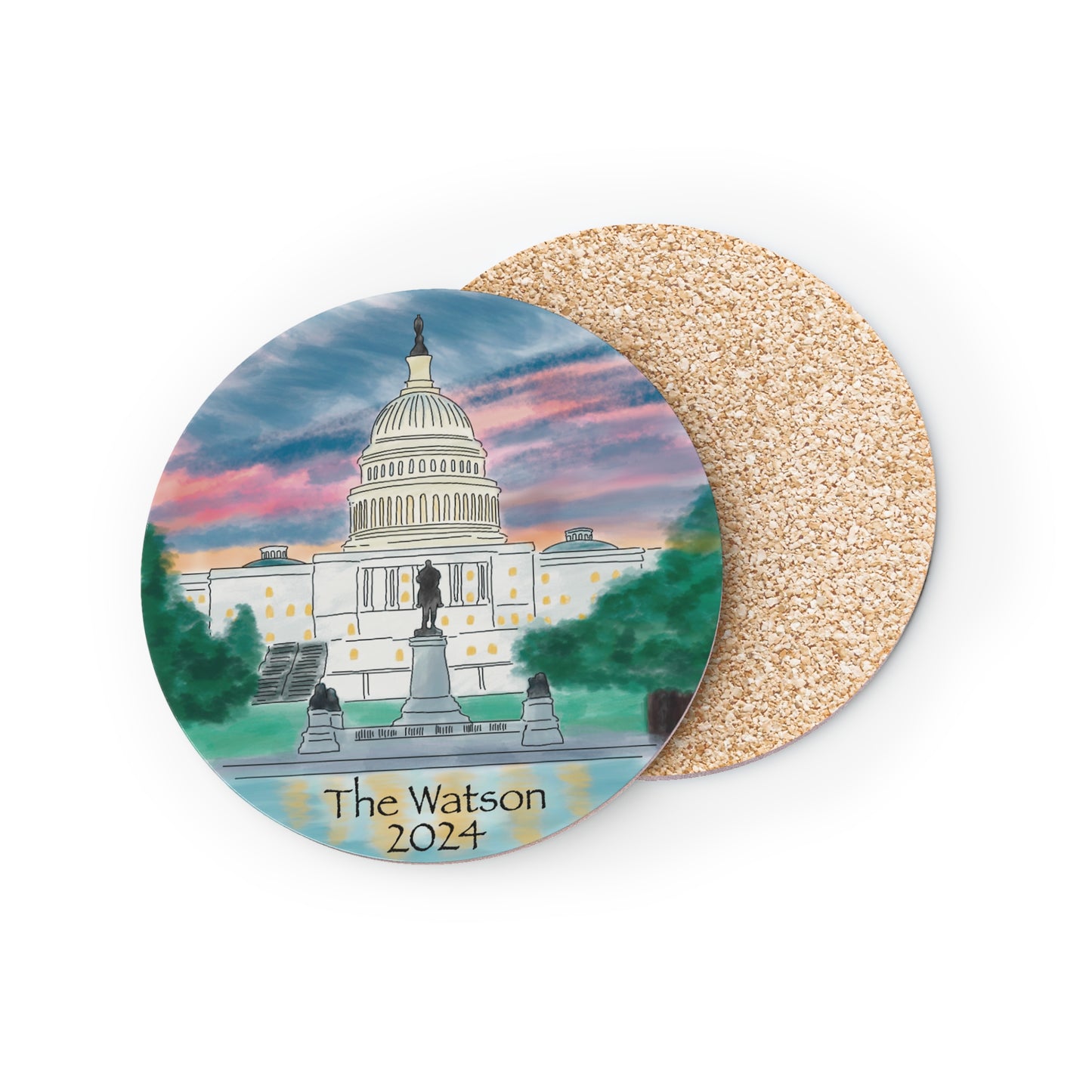 Washington D.C. Watercolor Souvenir Ceramic Coasters
