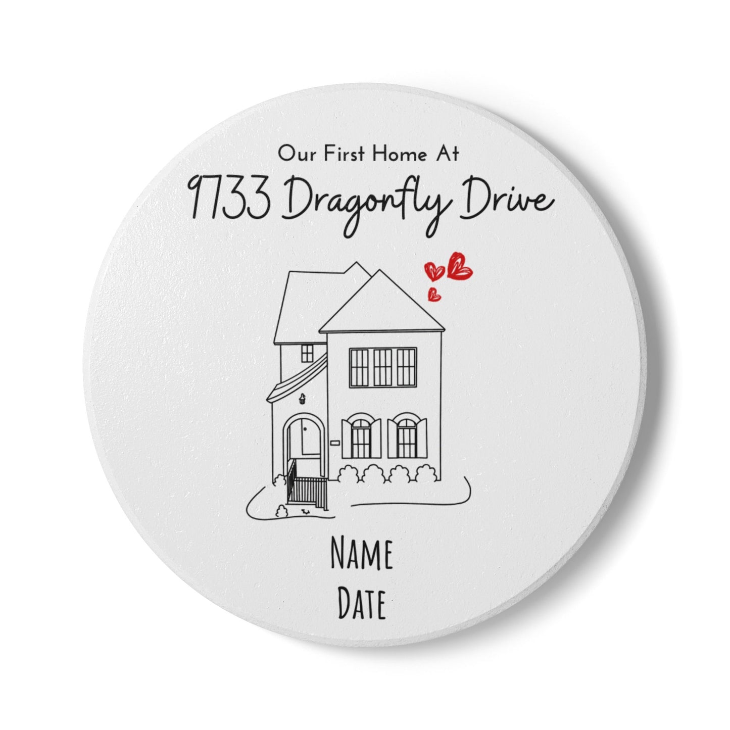 Custom Home Portrait Coaster / Realtor Closing Gift