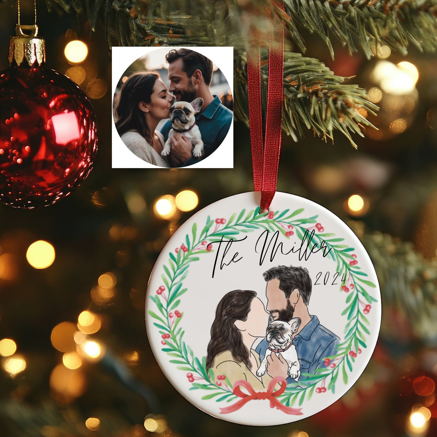 Christmas ornament for gift for couple and family