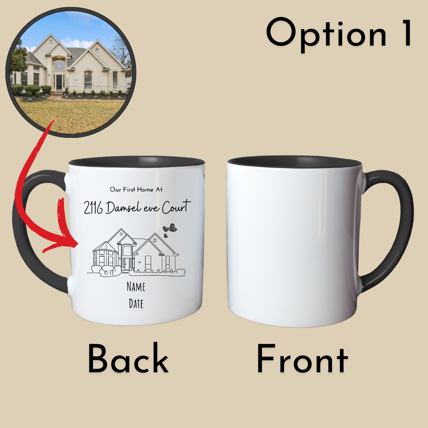 Custom Home Portrait Mug / Closing Gift