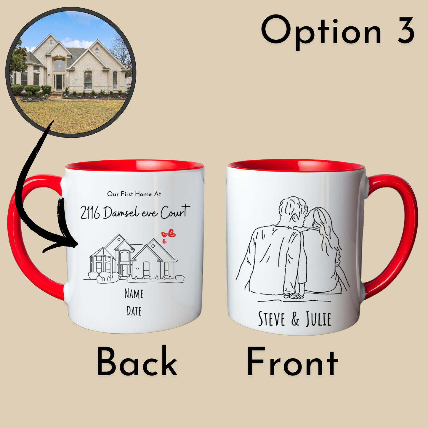 Custom Home Portrait Mug / Closing Gift