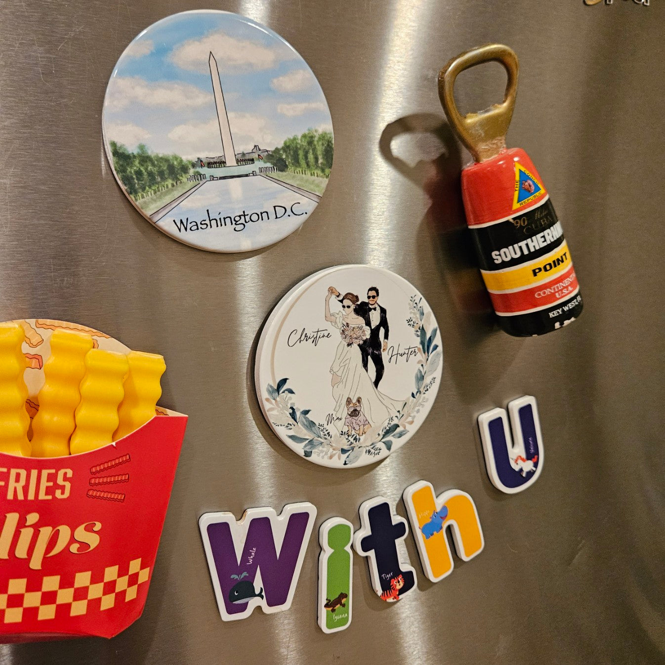 Custom Wedding Portrait Watercolor Ceramic Magnets