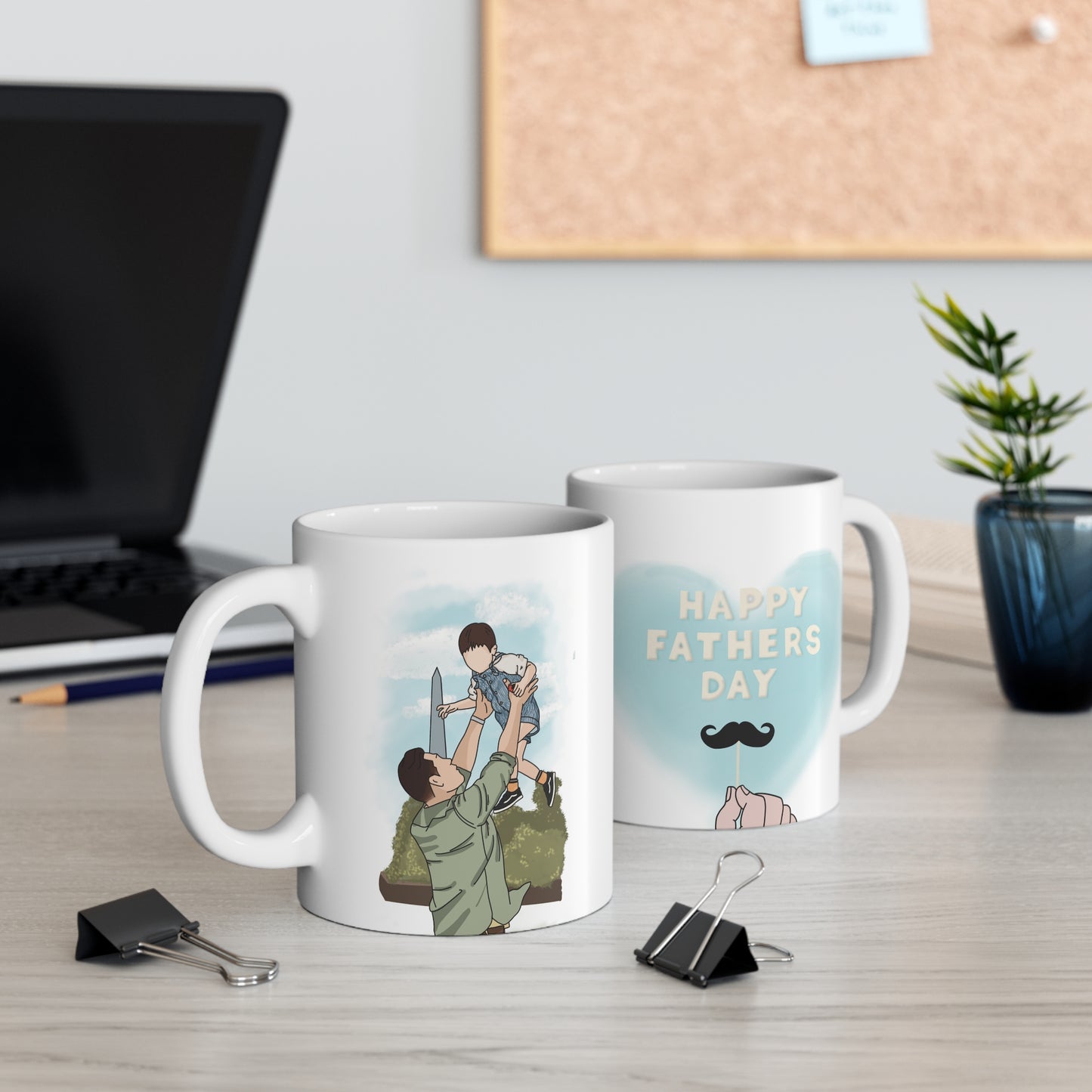Father's Day Portrait Mug | Mugs for Dad | Unique Gift for Dad | Gift for Grandpa