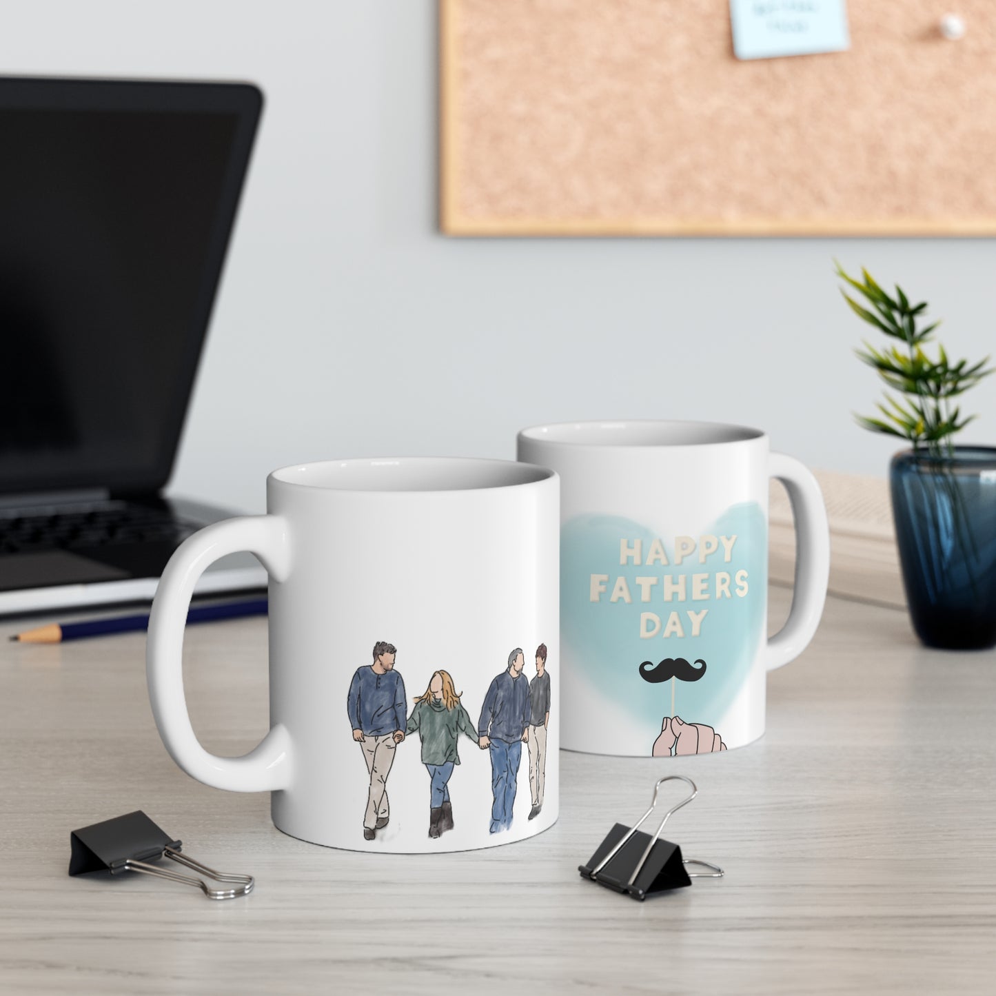 Father's Day Portrait Mug | Mugs for Dad | Unique Gift for Dad | Gift for Grandpa