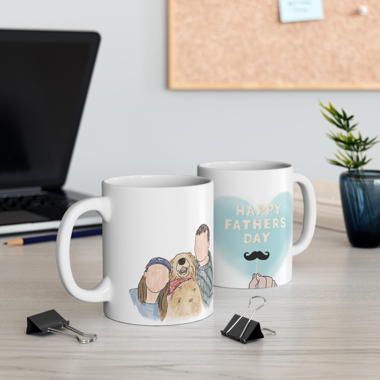 Father's Day Portrait Mug | Mugs for Dad | Unique Gift for Dad | Gift for Grandpa