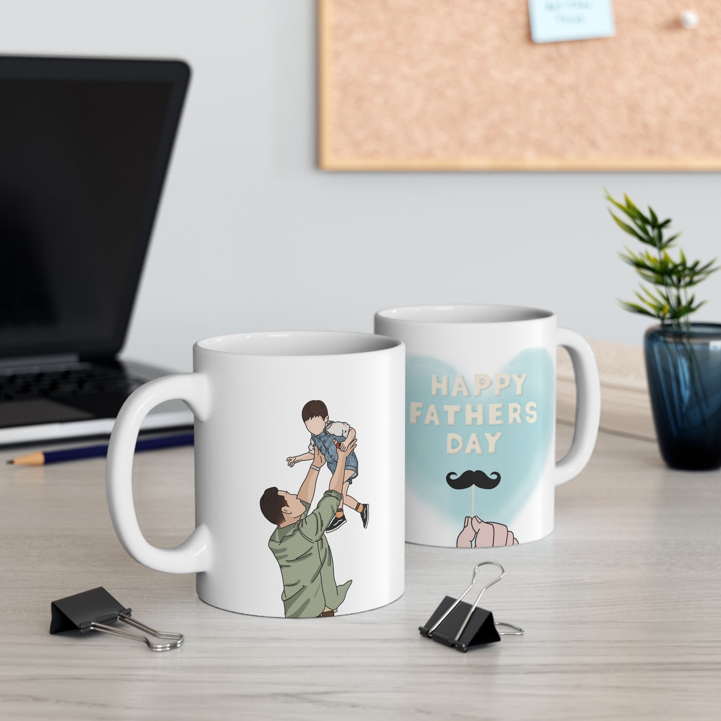 Father's Day Portrait Mug | Mugs for Dad | Unique Gift for Dad | Gift for Grandpa