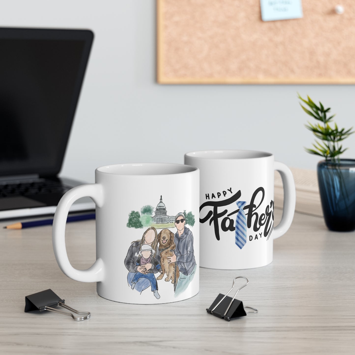 Father's Day Portrait Mug | Mugs for Dad | Unique Gift for Dad | Gift for Grandpa