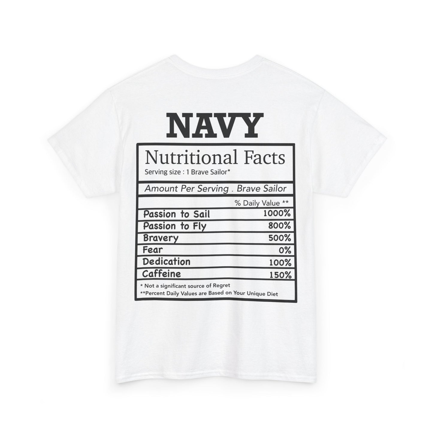 Navy Nutritional Facts T-shirt