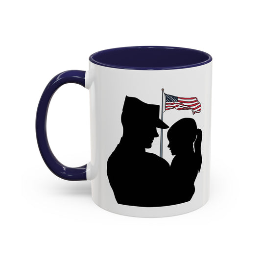 Proud military dad with daughter mug