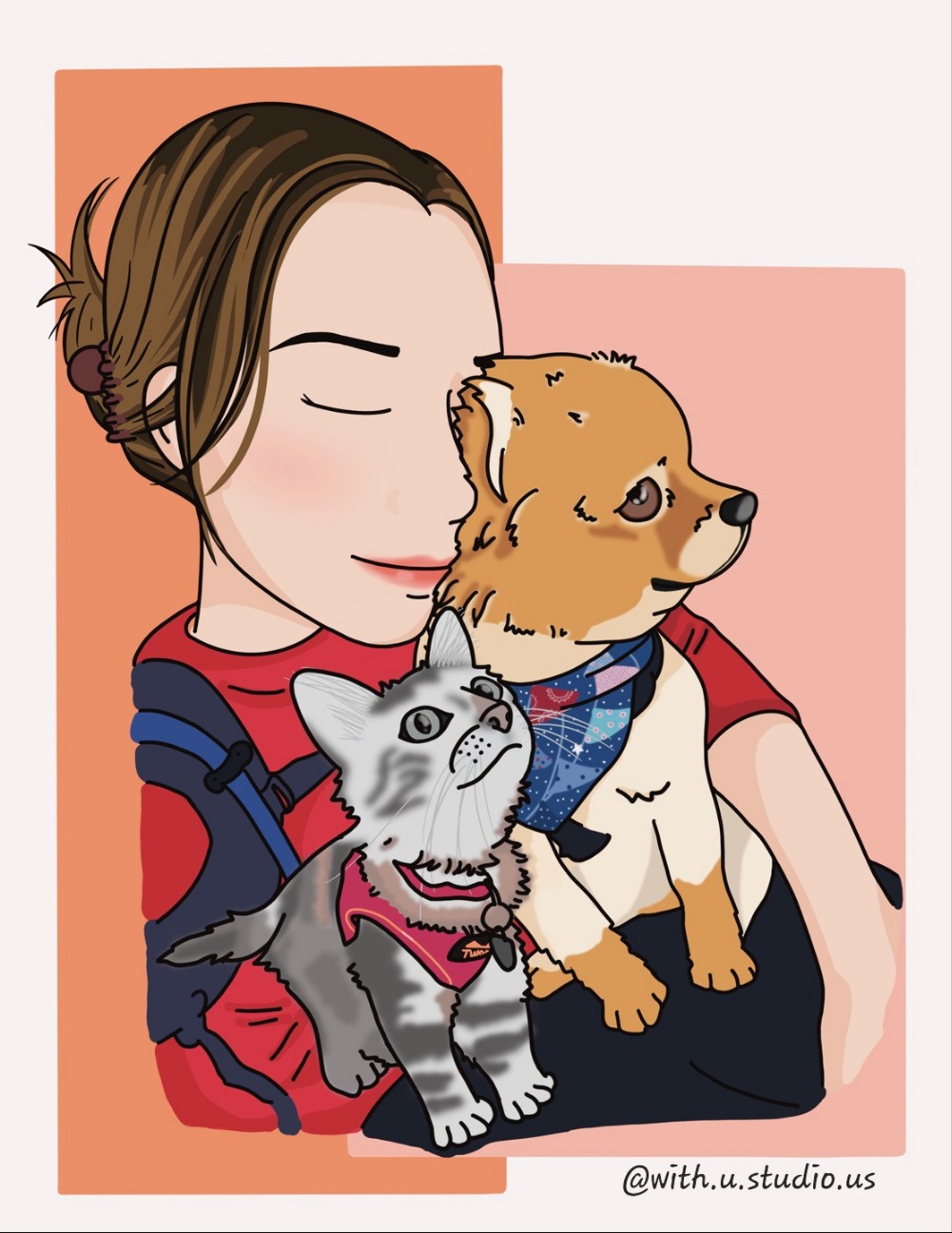 Personalized Pet & Family Portrait Mug – Custom Hand-Drawn Art for Home Décor, Perfect Gift for Pet Lovers