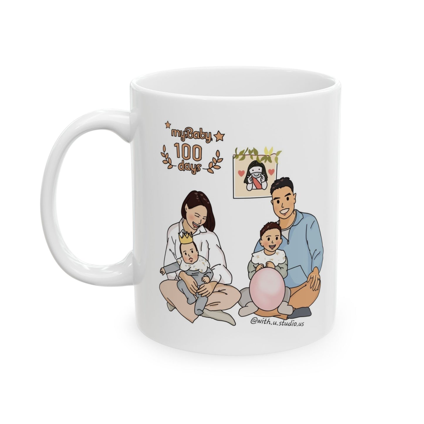 Personalized Pet & Family Portrait Mug – Custom Hand-Drawn Art for Home Décor, Perfect Gift for Pet Lovers