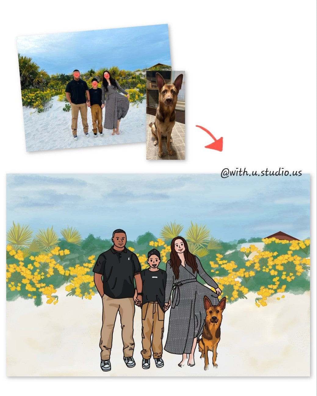 Personalized Portrait Drawing Canvas