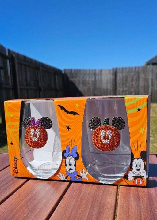 Mickey & Minnie Disney Halloween Set of 2 Stemless Glasses