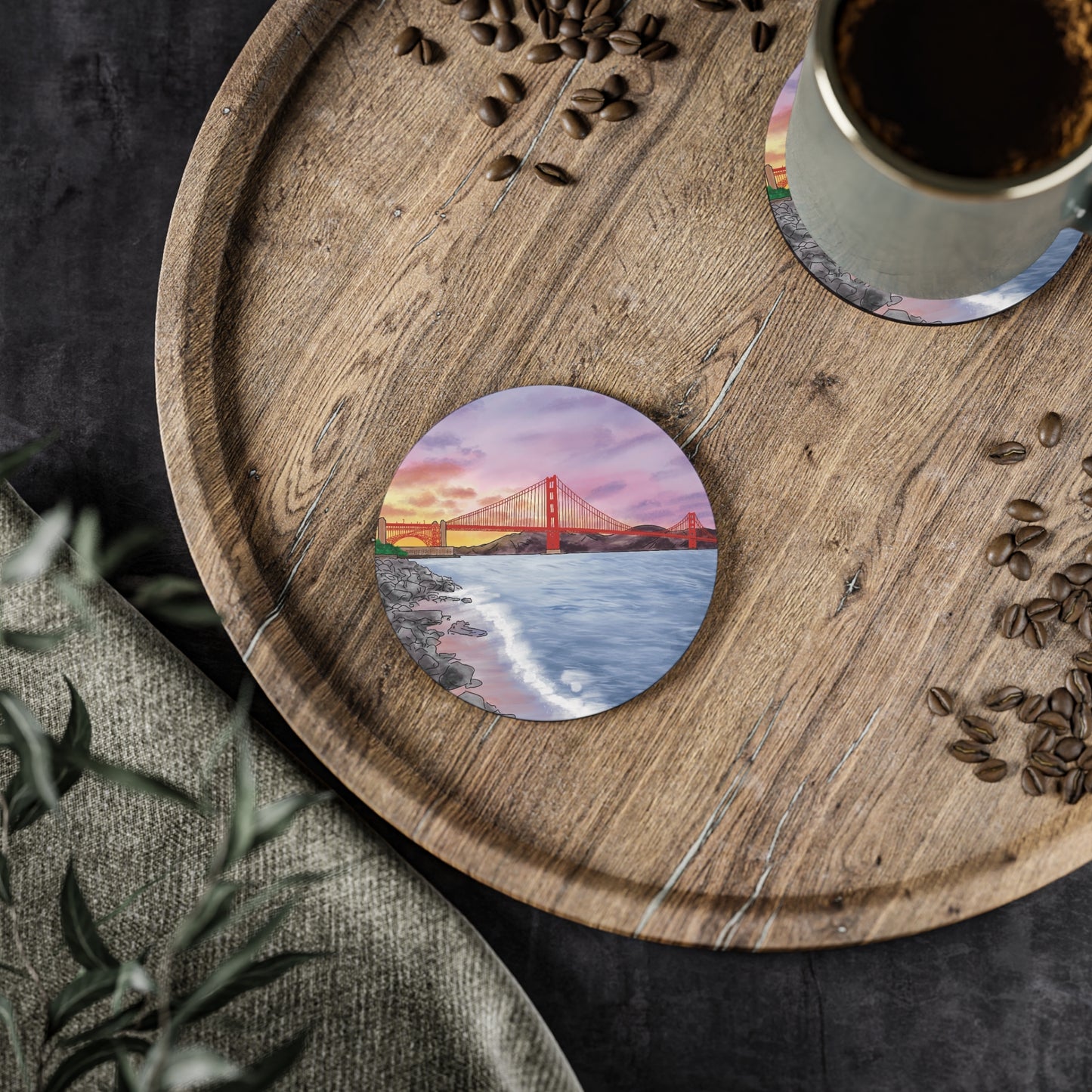 San Francisco Watercolor Souvenir Ceramic Magnets