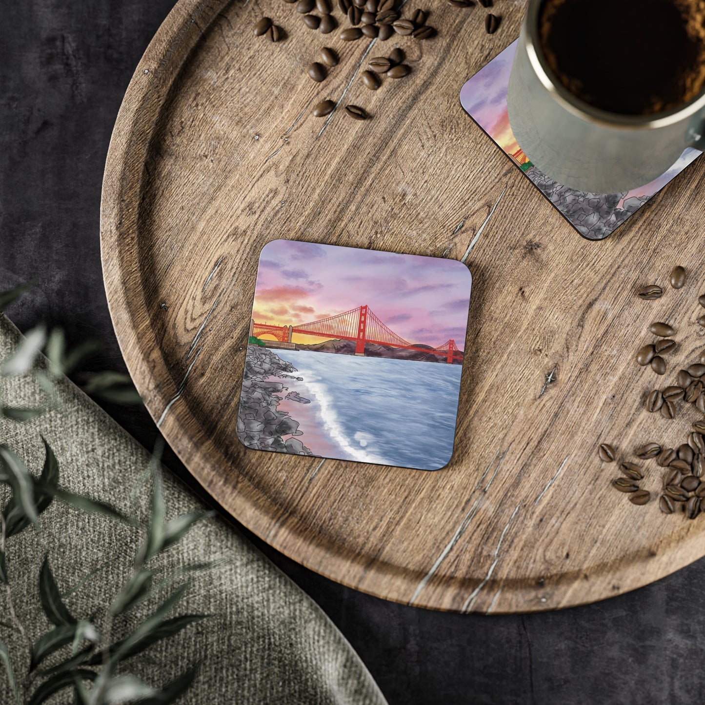 San Francisco Watercolor Souvenir Ceramic Magnets