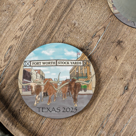 Texas Watercolor Souvenir Ceramic Magnets