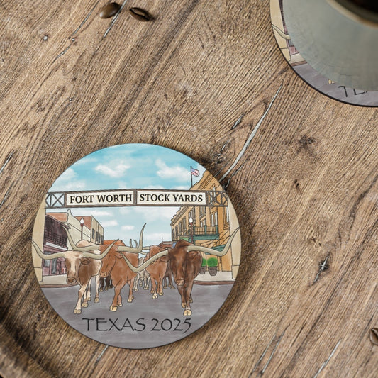 Texas Watercolor Souvenir Ceramic Coasters