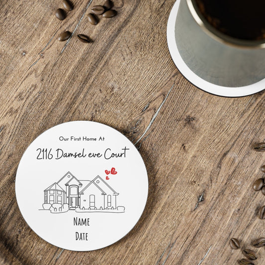 Custom Home Portrait Coaster / Realtor Closing Gift