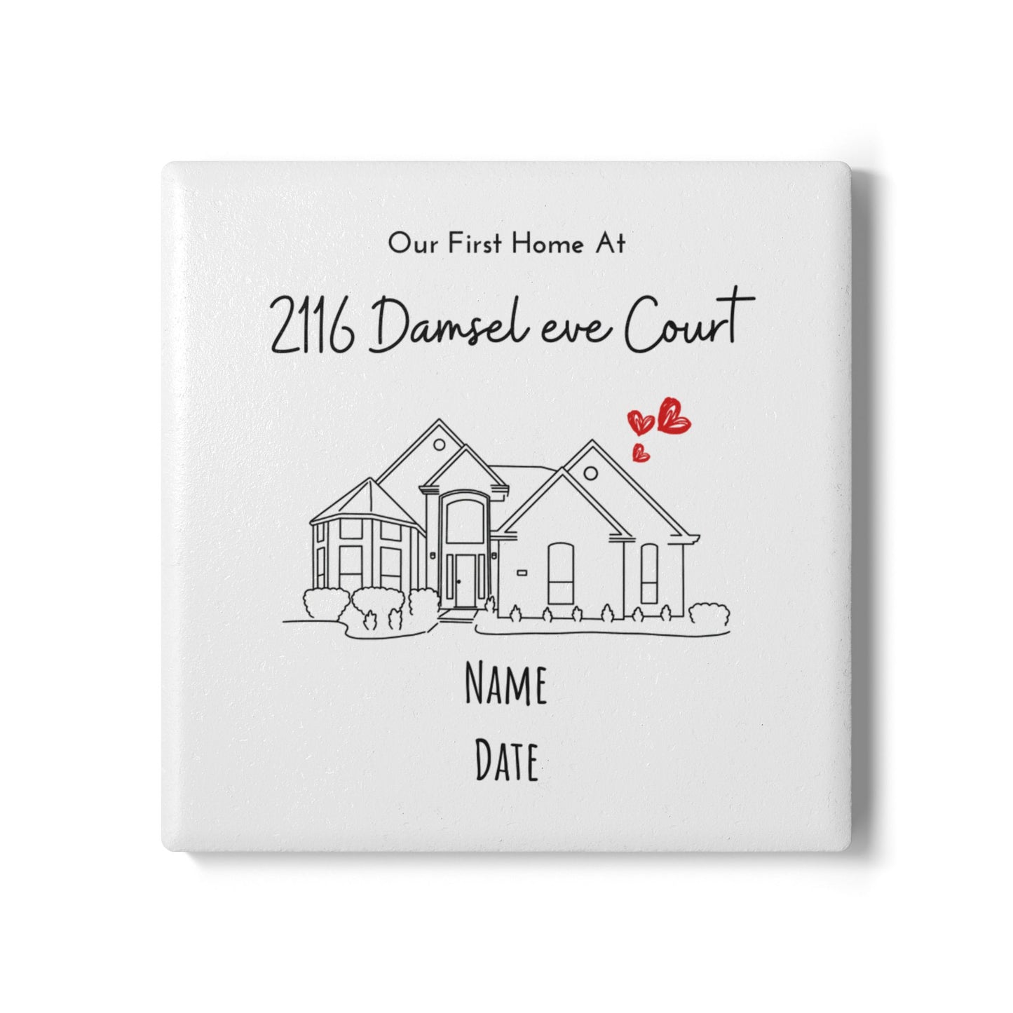 Custom Home Portrait Coaster / Realtor Closing Gift