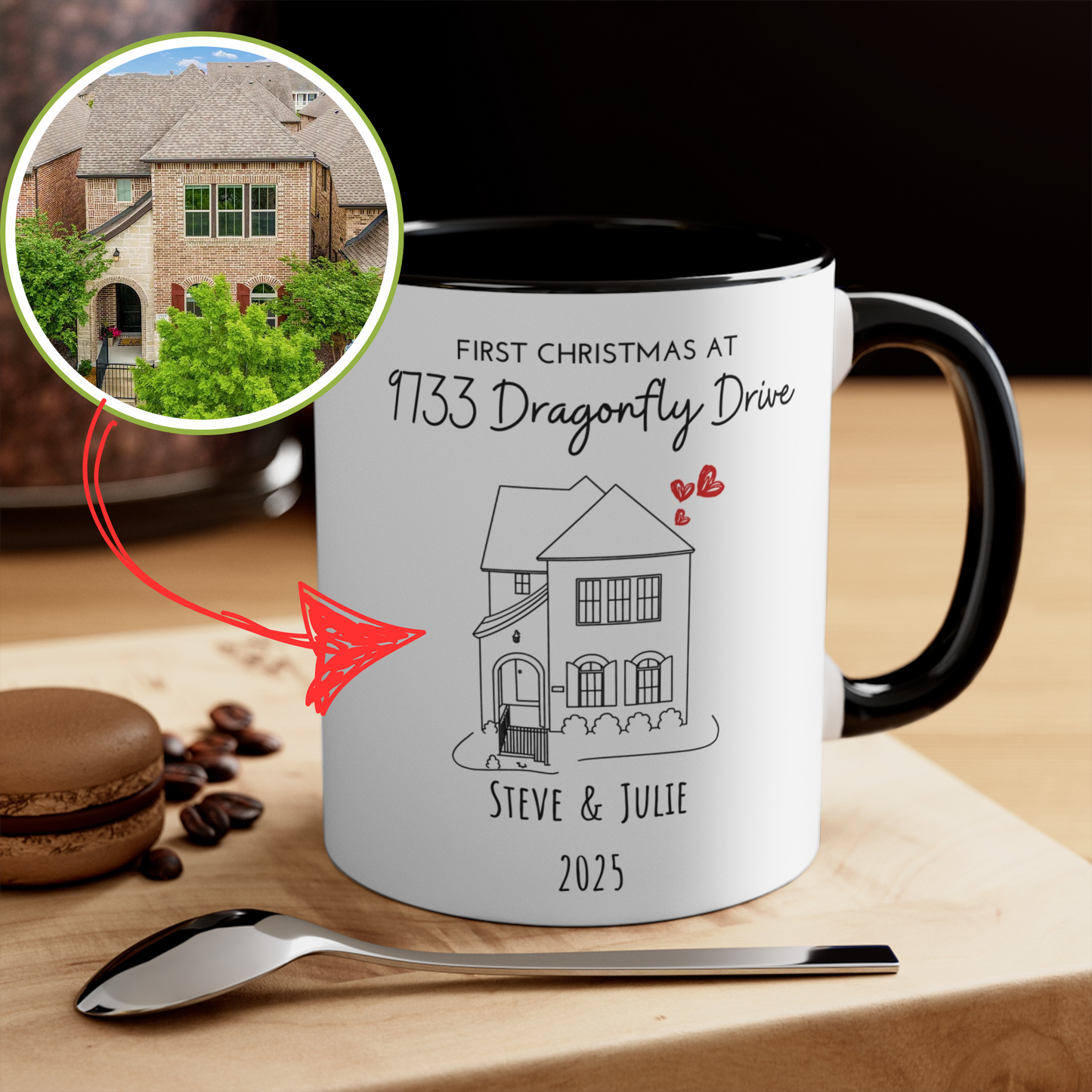 Custom Home Portrait Mug /  Closing Gift